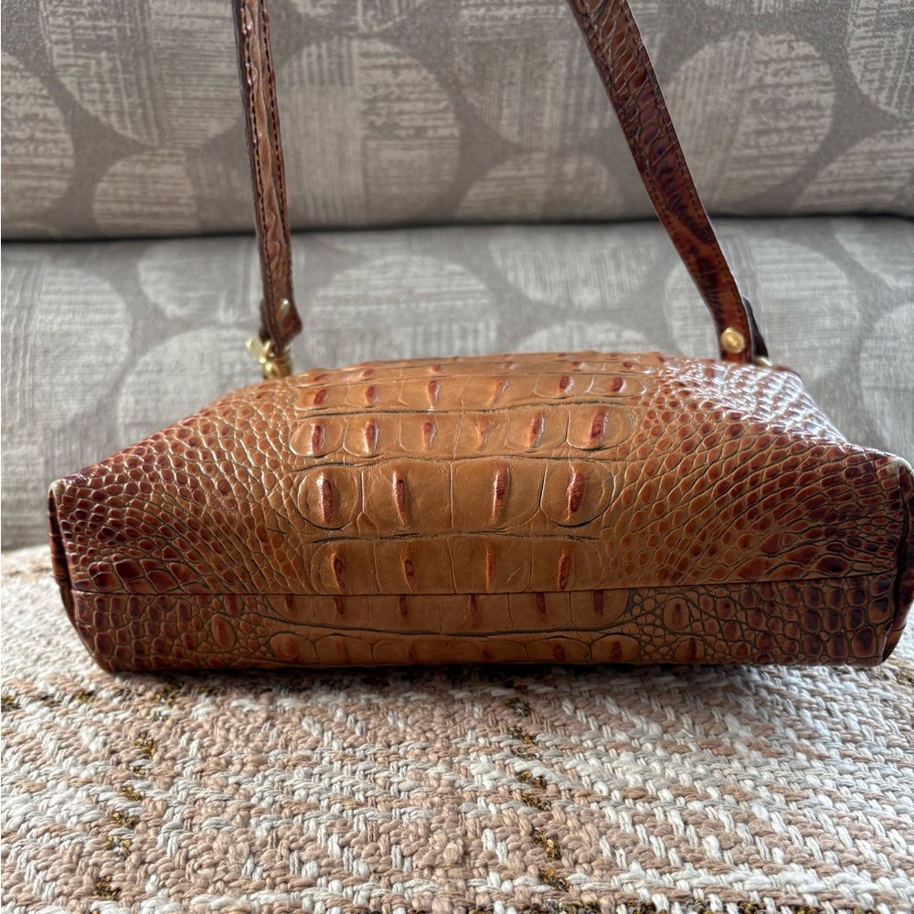 BRAHMIN Lorelei Shoulder/Clutch Handbag Pecan Croco Embossed Leather - Picture 5 of 13